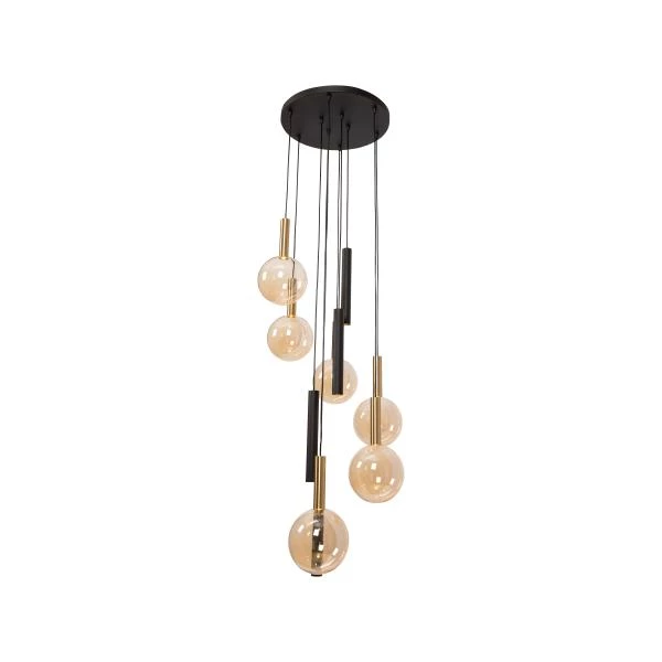 Lucide JOSIANE - Suspension - Ø 55 cm - 6xG9 , 4xGU10M - Noir - détail 1